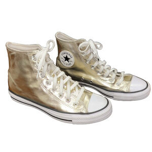 Converse Metallic Gold Chuck Taylor High Tops Women’s 9 / Men’s 7